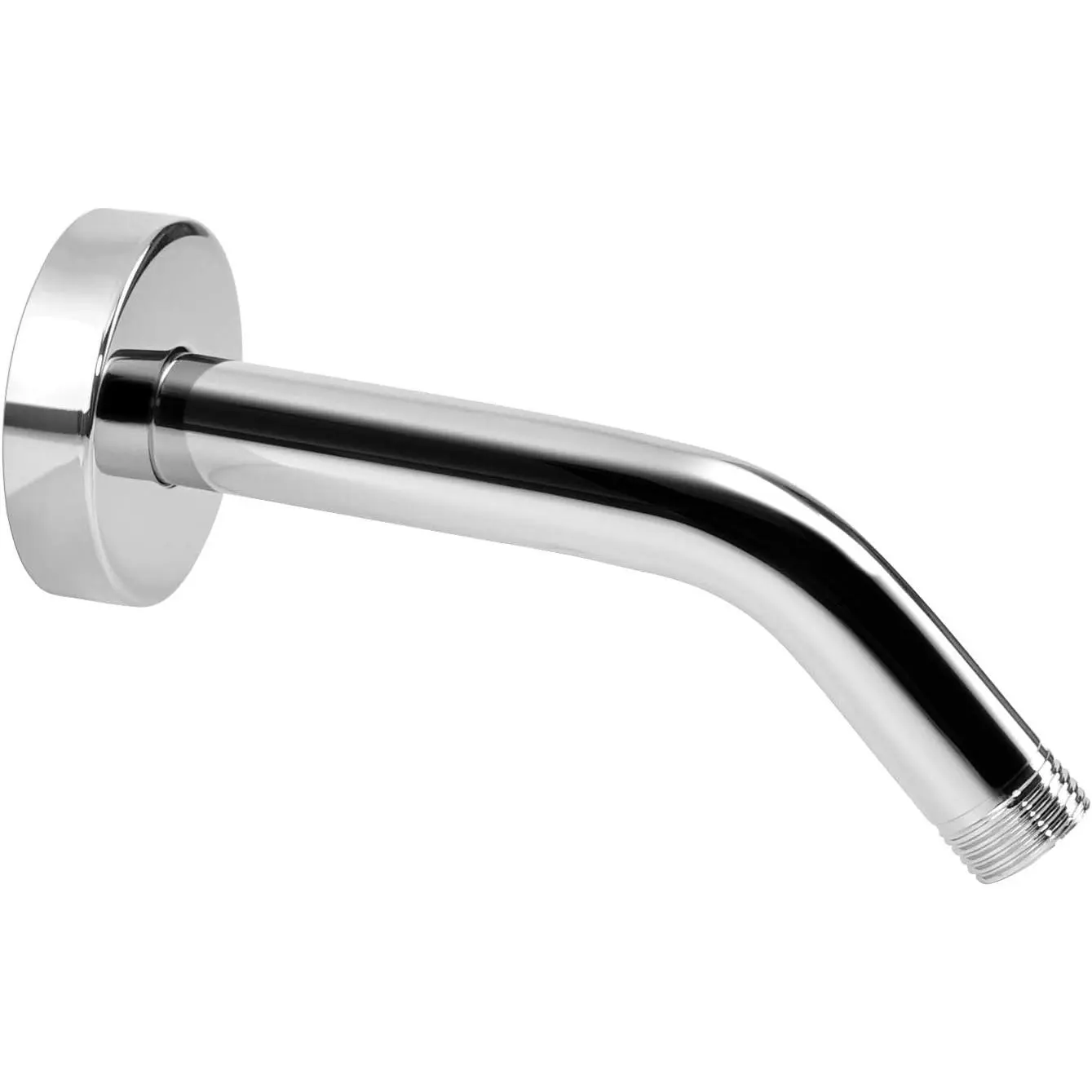 Shower Arm with Flange, Made of 304 Stainless Steel Shower Extension Extender Pipe, Wall-Mounted for Fixed Bathroom Showerhead, Never Rust (6 Inch, Chrome Finish)