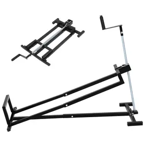 Garvee 880Lb Heavy Duty Collapsible Lawn Mower & Tractor Lift Jack – Manual Crank & Power Drill Compatible – Easy Maintenance, Storage, Reliable Support – For Riding & Zero Turn Mowers, ATVs