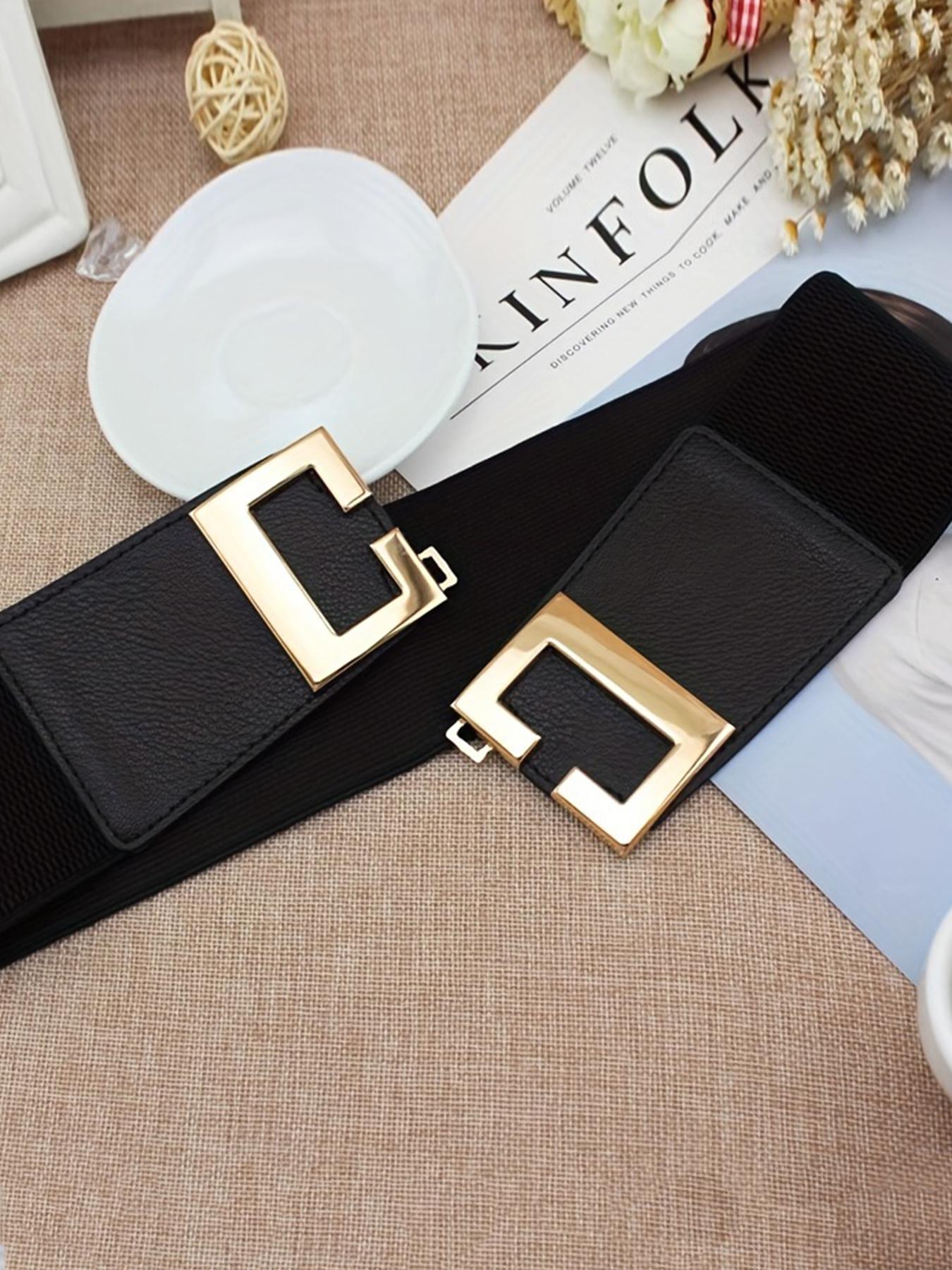 Women's Solid Color Wide Belt, Fashionable Elastic Belt for Daily Clothing Decoration, Trendy All-match & Exquisite Belt for Birthday Gift