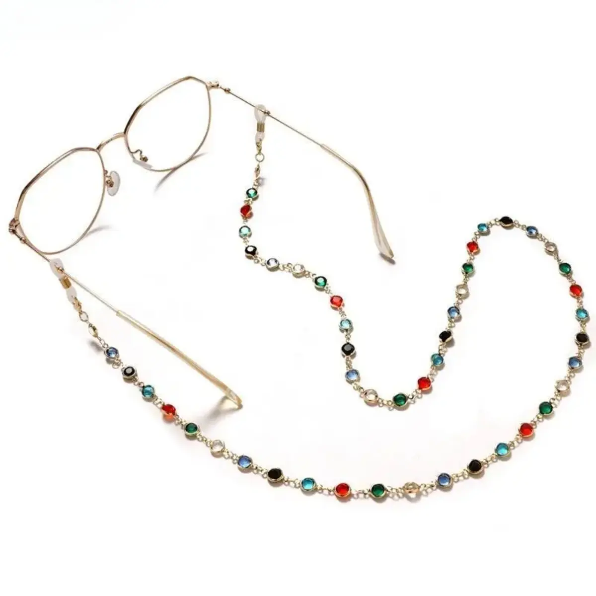 Women’s Rhinestone Eyeglass Chain, Sparkly Boho Glasses Lanyard With Non-Slip Grip for Sunglasses, Reading Glasses, Travel, Outdoor Wear and Daily Styling