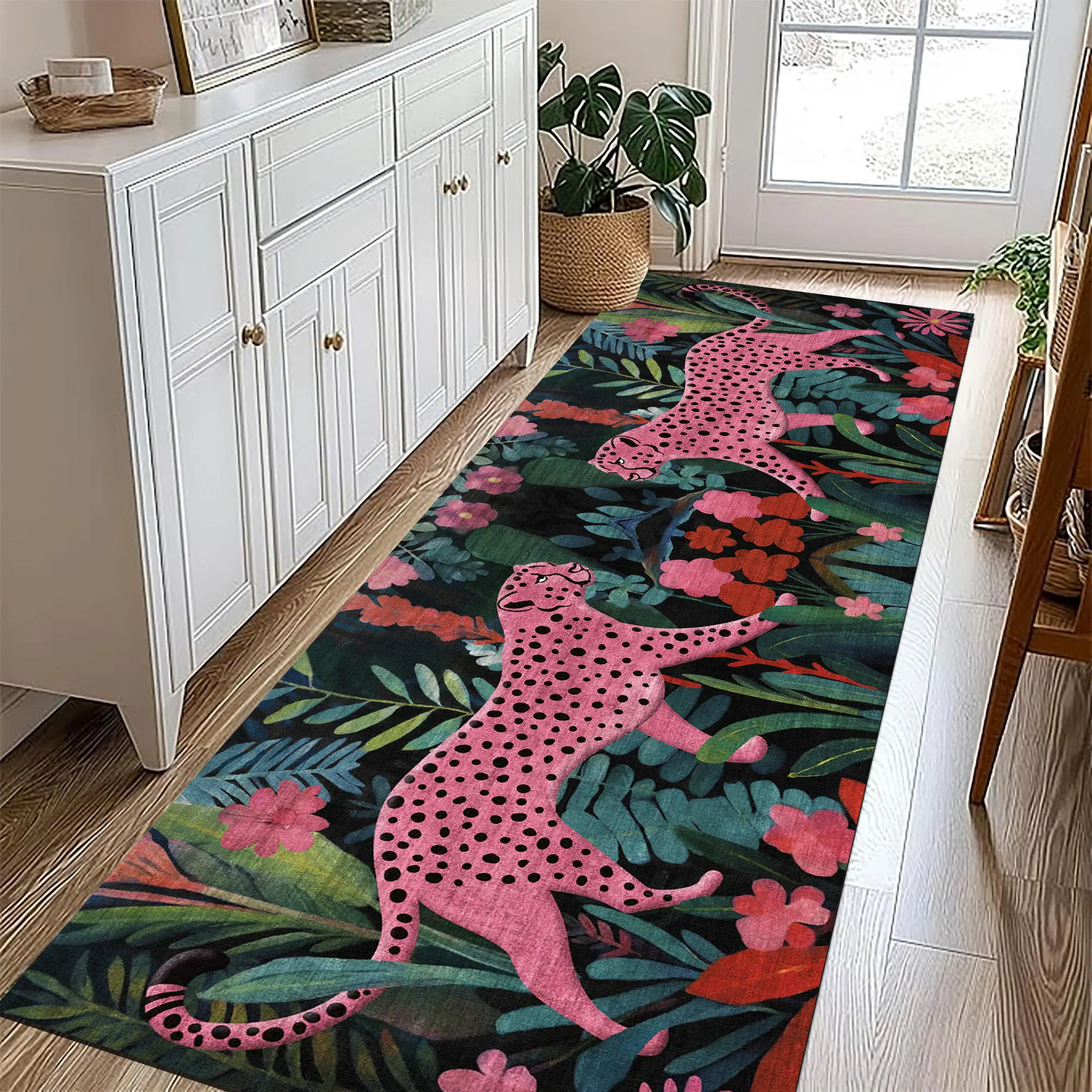 Luxury European Leopard Print Carpet, Colorblock Decorative Rug, Foldable Washable Non-Slip Plush Home Decor Rug for Living Room, Bedroom & Hallway #GLOBAL PICKS