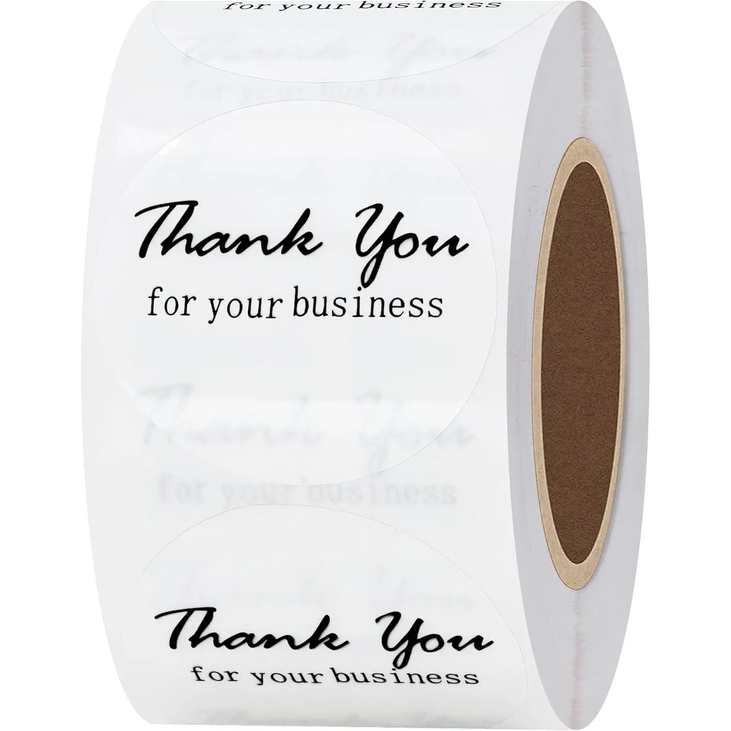 Thank You for Your Business Stickers  Foil 1.5" Round  500 Labels Per Roll (Clear)