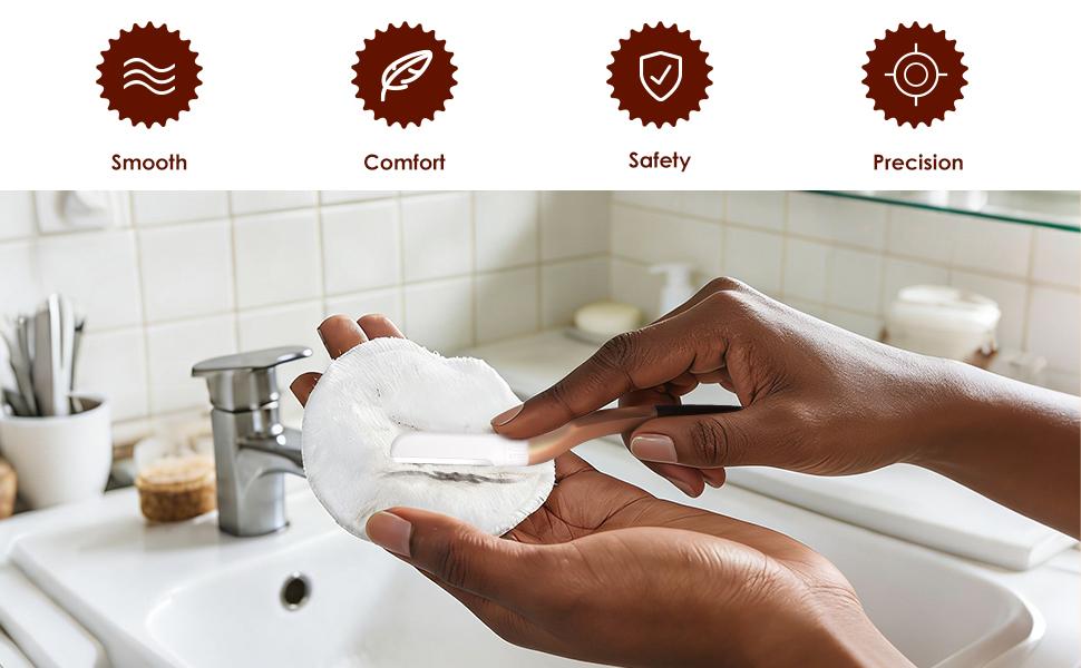 Dermaplane Razor, Exfoliating Face Razors for Women, Dermaplaning Tool, 1 Reusable Handle with 10 Blade Refills, Facial Peach Fuzz Removal and Eyebrow Shaping (Rose Gold)