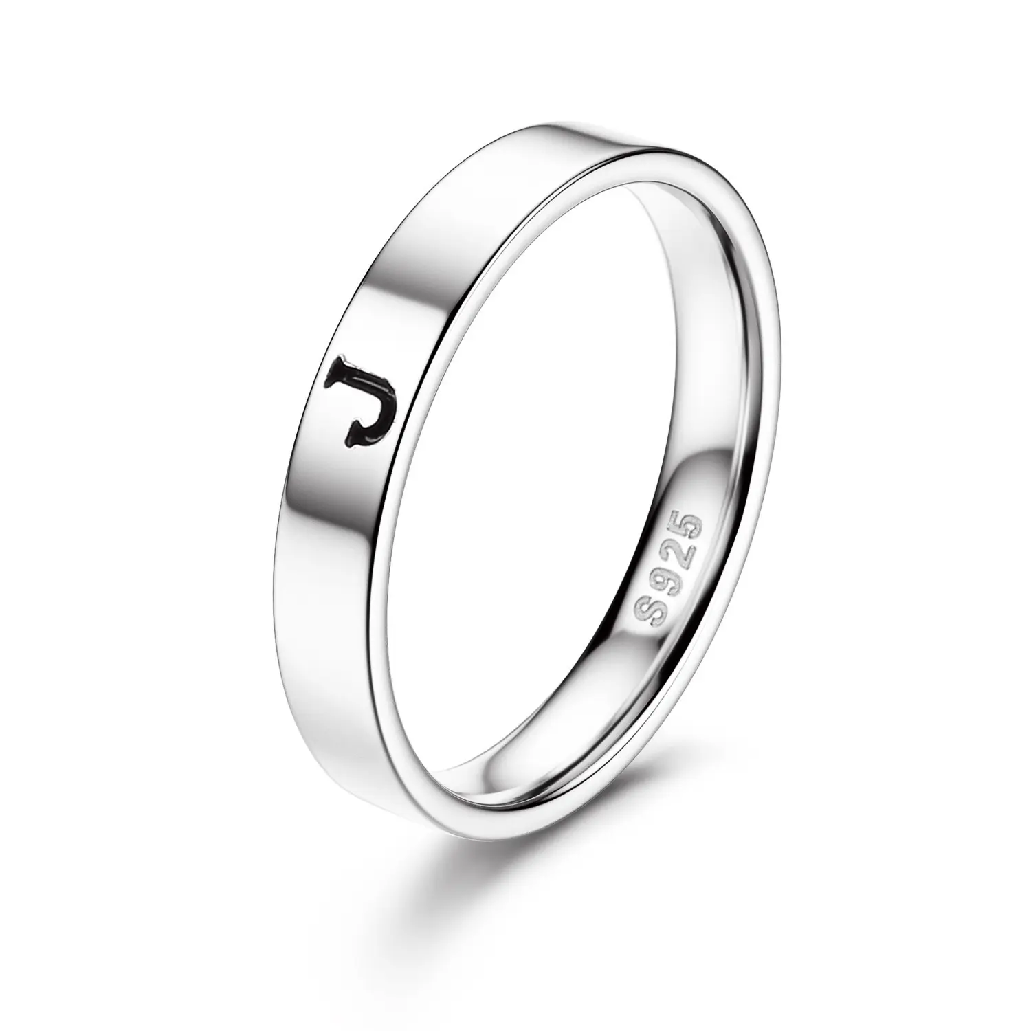 MILACOLATO 925 Sterling Silver Initial Rings for Women Non Tarnish Dainty Stackable Letter Ring Simple Alphabet Thumb Knuckle Rings Trendy Statement Promise Wedding Bands Engagement Rings for Women