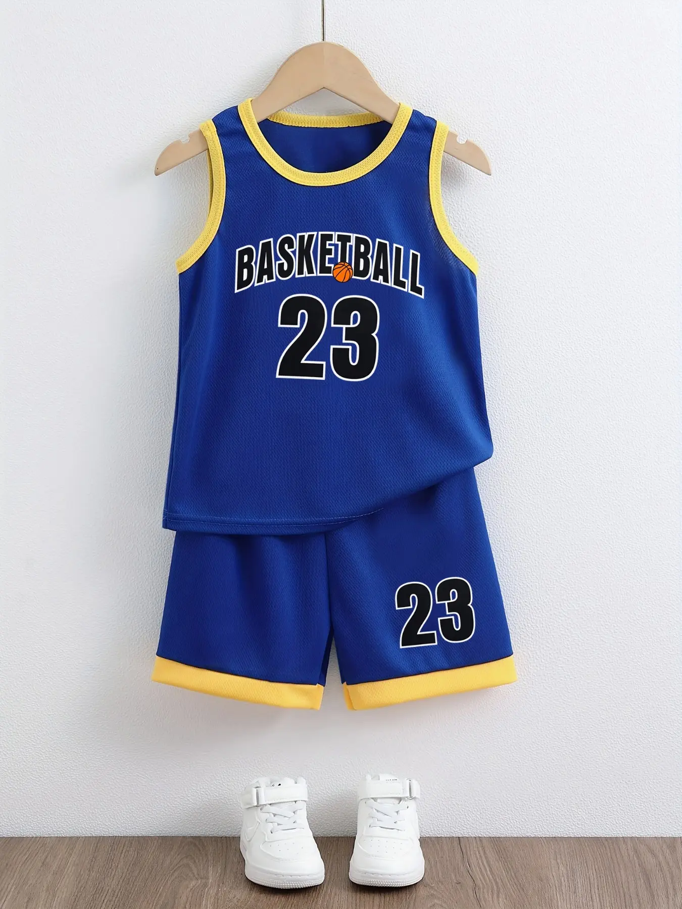 Summer Breathable Mesh Sports Set for Men Women Kids, Basketball Sleeveless Vest and Shorts, Digital Print, Loose-Fit, Sporty Style Clothes, Athletic Clothing Set, Sport Specific Clothing