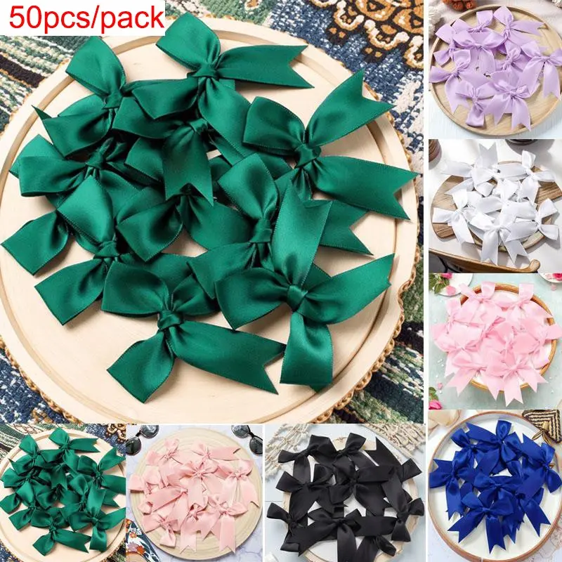 50-Piece Christmas Tree Ribbon Bow Set, Garland Ribbon, Decorations Accessories, Festive Holiday Decorations, Durable Material, Perfect for Wreath Decoration & Gift Wrapping