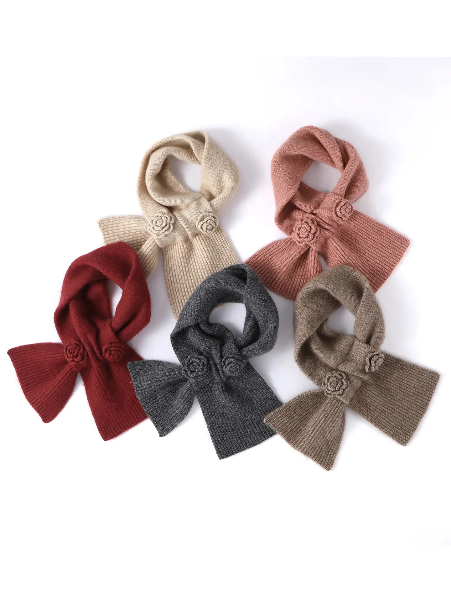 Handmade Embroidered Alpaca Wool Scarf, Warm Fashionable Cute Design, Stylish Knitted Accessory for Women & Men, Perfect Gift Idea