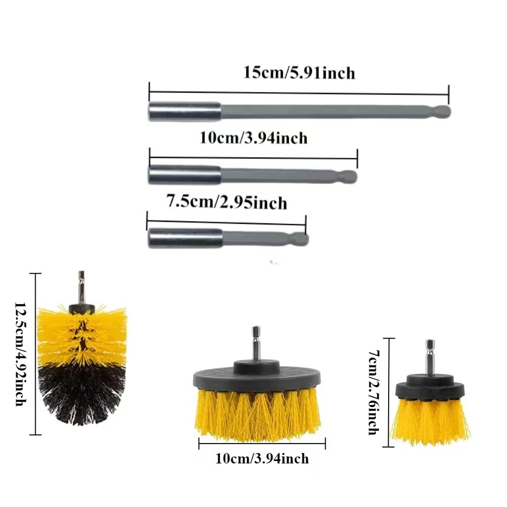 Electric Drill Cleaning Brush Set, Multi-Functional Tool Kit for Grout & Surface Clean, Durable Plastic Structure, Efficient Cleaning Accessories, Powerful Cleaning Tool
