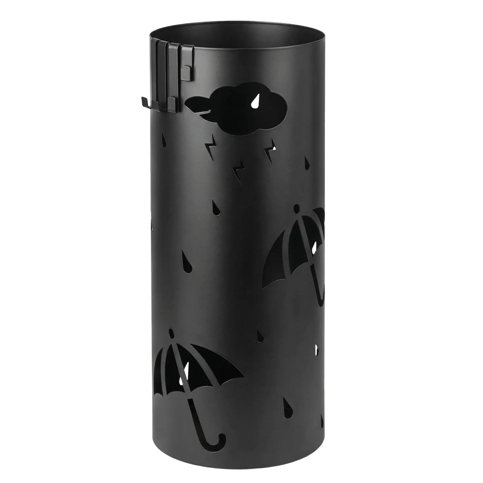 GARVEE Freestanding Umbrella Stand, Cold‑Rolled Steel Umbrella Holder, 2‑in‑1 Organizer for Umbrellas, Canes & Walking Sticks, Black Entryway Rack for Home, Office & Mudroom
