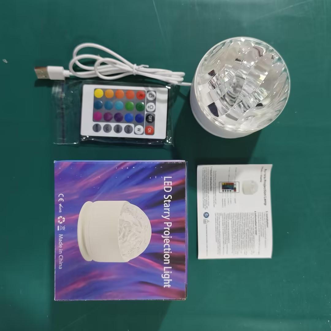 LED Projector Lamp with Remote Control, 1 Count USB Powered Color Changing Round Spotlight with Infrared Sensor, Decorative Light for Bedroom, Wedding, Travel
