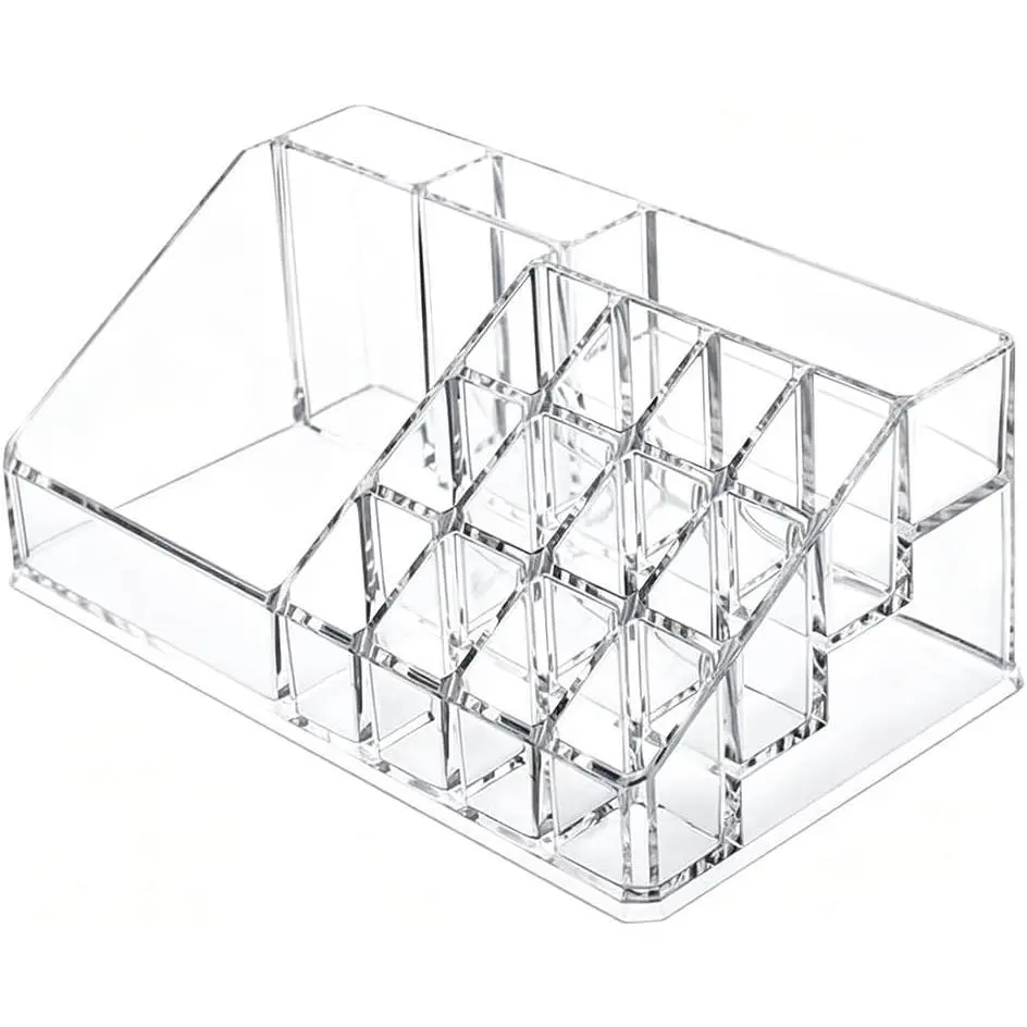 Lipstick Organizer and Storage, 16 Slots Clear Case Display Rack Holder (QX154) Lipstick Organizer and Storage, 16 Slots Clear Case Display Rack Holder (QX154)