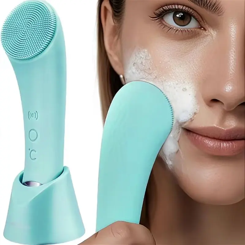 Electric Facial Brush, Beauty Device, 2-In-1 Electric Cleanser, Facial Care Tools, 6-Level Vibration, Unisex Face Washer, Gift Idea, New Condition