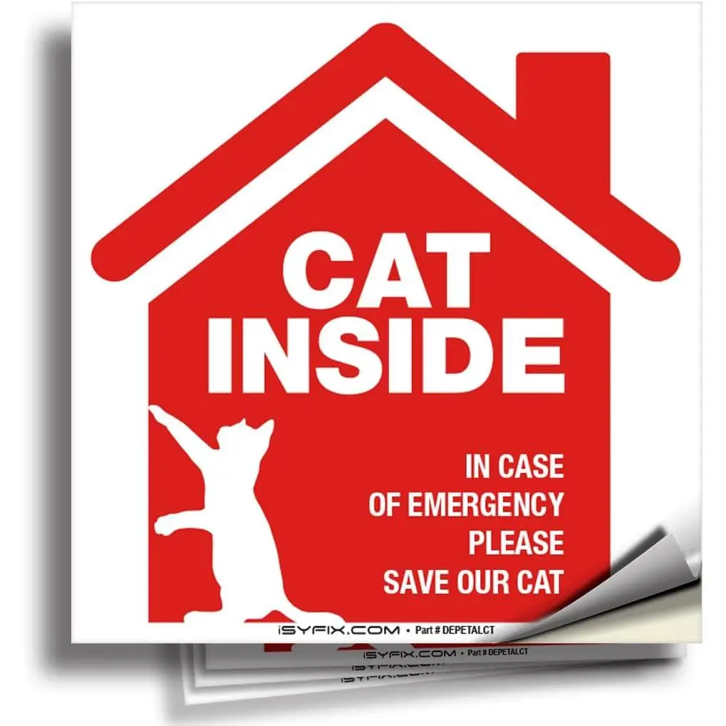 Inside Alert Signs Stickers - 4 Pack 5x5 in Self-Adhesive Vinyl, Laminated Modern Weatherproof Stickers for UV, Scratch, Water, Fade Resistance, Indoor & Outdoor Red