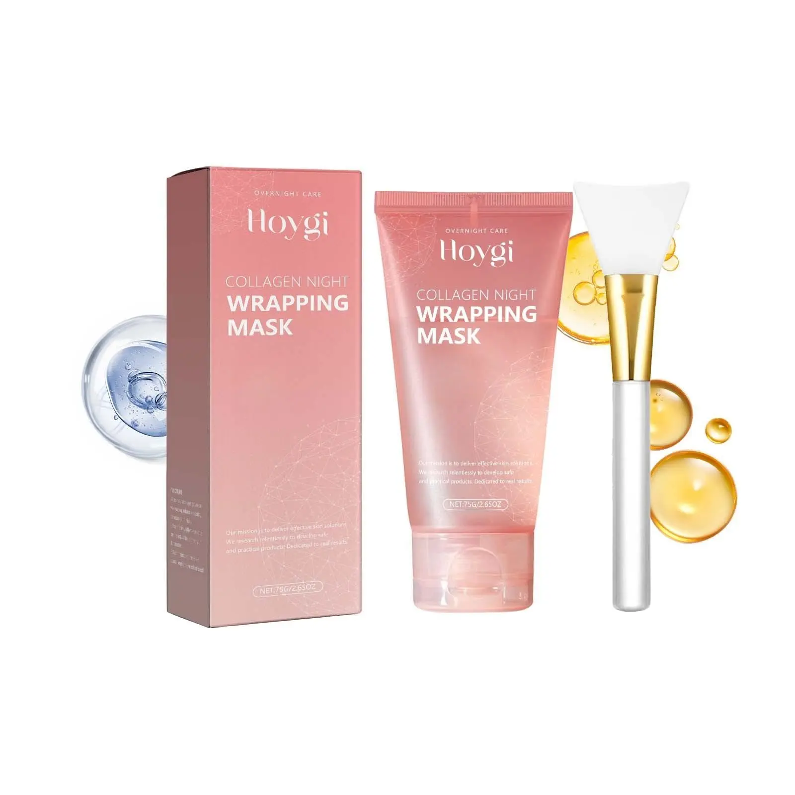 Collagen Night Wrapping Mask,Peel Off Facial Mask Pack, Collagen Face Mask - Elasticity & Hydration Care, Hydrating, Reduces Sagging & Dullness - Hydrolyzed Collagen For Glowing Skin Care