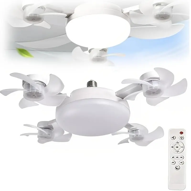 2-In-1 Multi Functional Dual Rotor LED Ceiling Fan Light, 3&4 Blade Hanging Fan Lantern, Wireless Remote Control, Indoor Decor Lighting, Home Decor Lighting