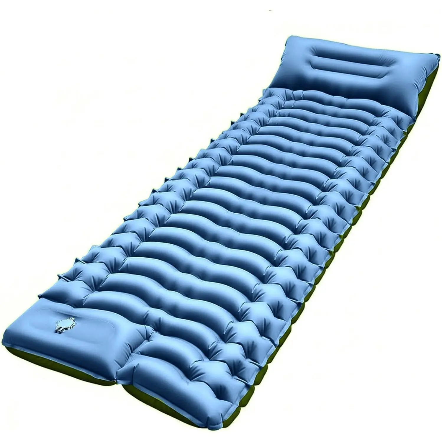 Camping Sleeping Pad,with Foot Pump and Pillow – Ultralight Compact Sleeping Mat for Backpacking, Hiking, Tent – Portable Single Inflatable Mattress for Outdoor