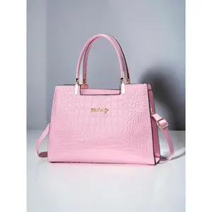 Fashionable Crocodile Embossed Handbag, Letters Decorated Large Capacity Handbag, Elegant Shoulder Bag for Women, Trendy Versatile Daily Commuting Bag