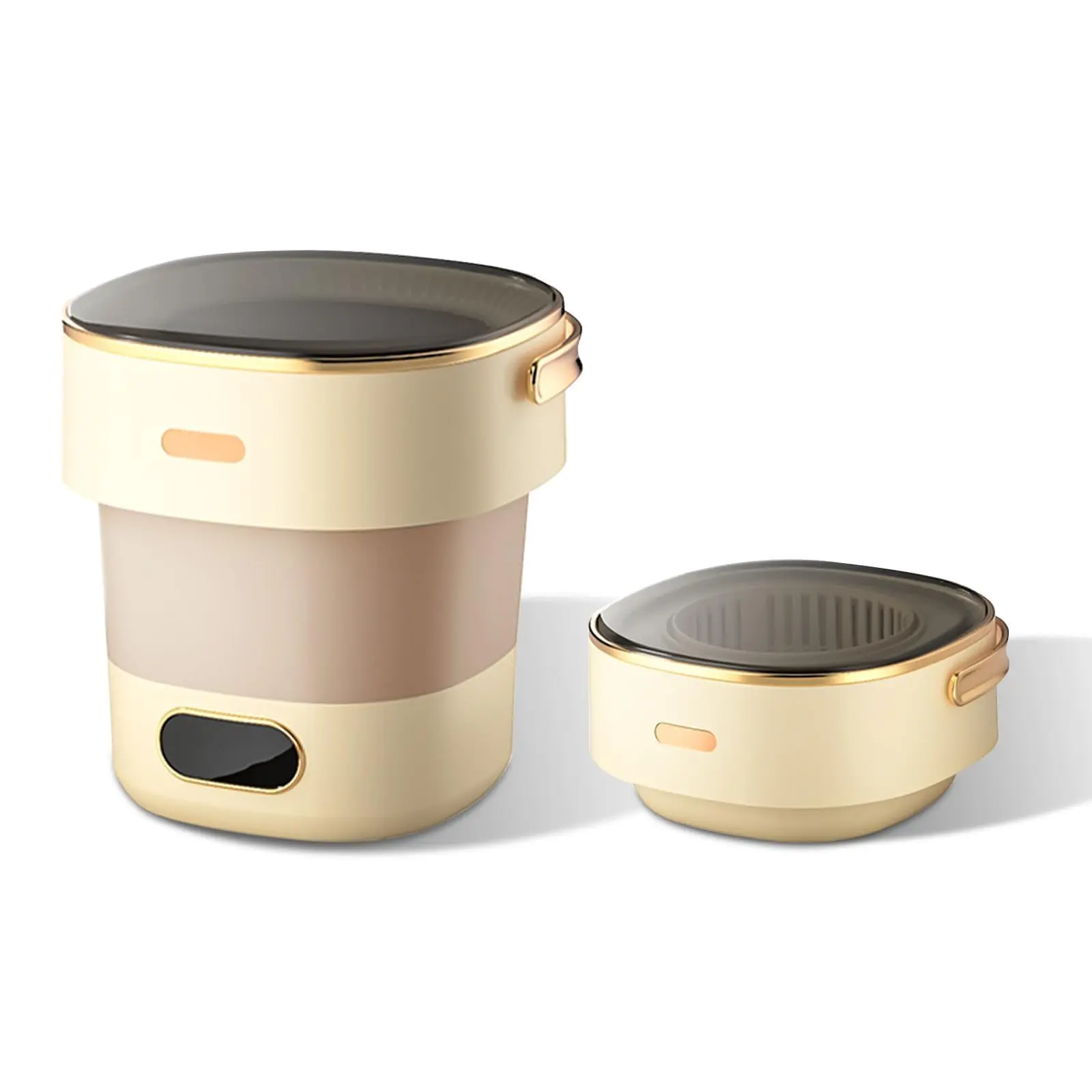 Gaomon 12L Collapsible Mini Portable Washer and Dryer - Compact Look, Plastic Body, Round Shape, Detachable Drum for Underwear Socks Baby Clothes, Apartment Dorm Travel Users