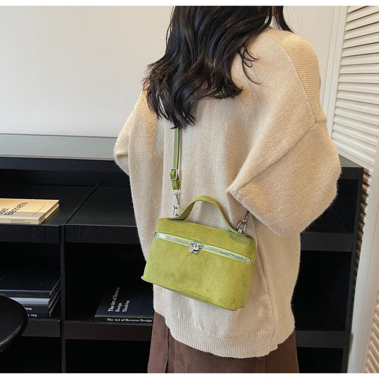Luxury Suede Versatile Shoulder Bag  Purse Fall Winter Retro Matte Crossbody Handle Bag for Women Texture Simple Satchels Bag