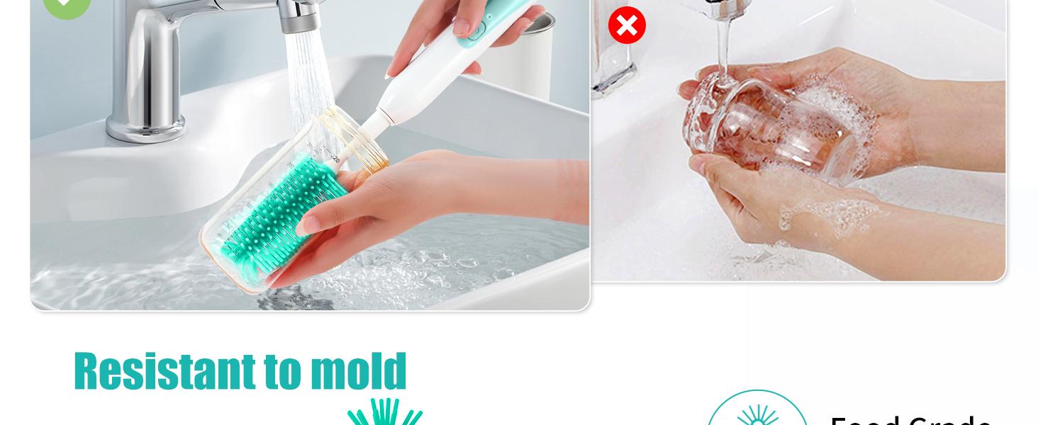 Electric Bottle Brush Cleaner, Portable Rechargeable Bottle Cleaner Kit for Travel with Silicone Nipple & Straw Brush, Drainage Rack, Storage Box(Green) Electric Bottle Brush Cleaner, Portable Rechargeable Bottle Cleaner Kit for Travel with Silicone Nipple & Straw Brush, Drainage Rack, Storage Box(Green)