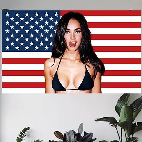 Megan Fox Themed 3x5Ft Durable Decorative Banner Tapestry, Home Wall Decor , for Man Cave & College Dorm Room Hanging, Outdoor-Use Banner, Banners home accessories