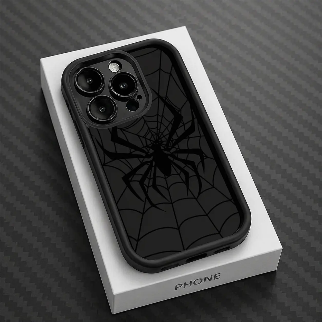 Silicone Phone Case Accessories, Trendy Spider Web Design Soft Cover with Shockproof TPU Groove for Easy Carrying & Device Protection, Halloween Horror Themed, Compatible with iPhone 17/16/15/14/13/12/11/XS/X (Pro, Pro Max, Plus Versions)