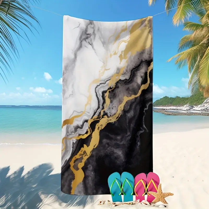 essential,,standard,portable,,hostess,gift,,xl,luxury,bathtowels,decorative,boat,personalized,custom,towels,drying,Quick Dry Microfiber Beach Towel Lightweight Black Marble Pattern Machine Washable Multifunctional Car Seat Sweat Towel Bath Towel for Swim