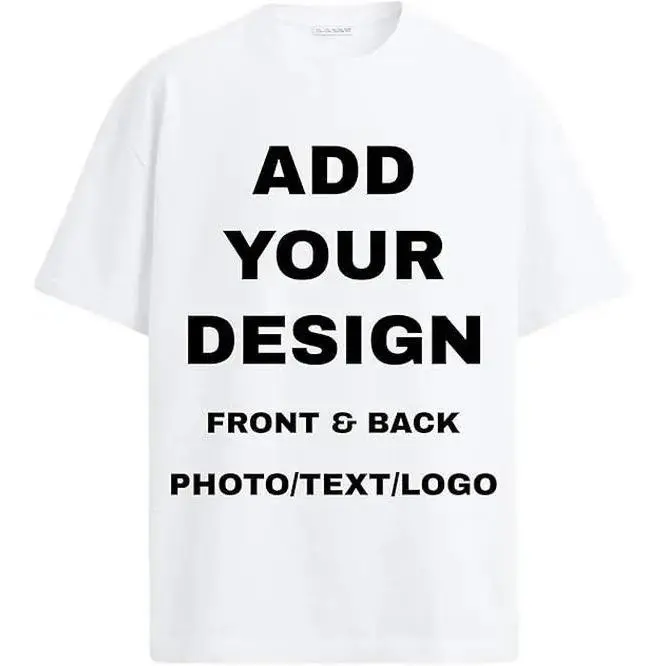 Unisex Menswear Casual Short-Sleeve Custom T-Shirt Top - Personalizable Front & Back with Unique Graphics, Text, or Logo; Send Desired Content to Customer Service Post-Order, Tshirt, Shortsleeve