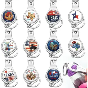 12 Sets Texas Souvenirs Gifts Texas Multi Function Bottle Opener Nail Clipper Keychain Souvenir Gifts for Traveler Men Women Party SuppliesGift.