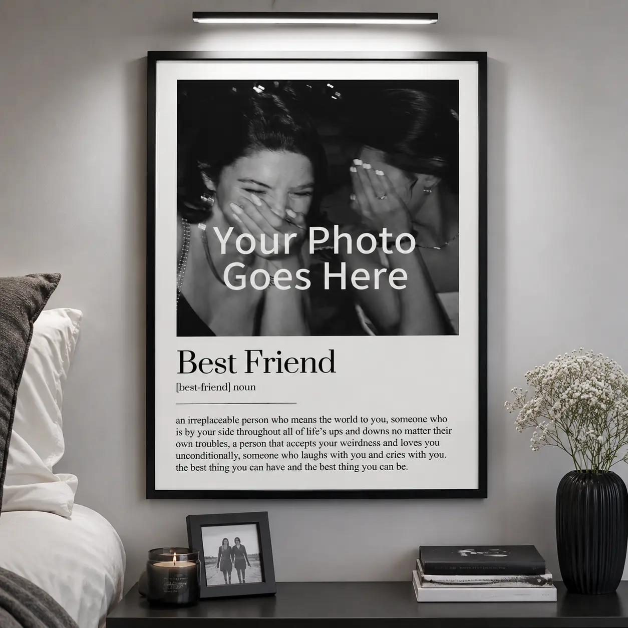 Personalized Best Friend Definition Print, Custom Photo Gift  Poster Gift For Friend home decor personalized poster print gift personalize photo couple gift room decor gift