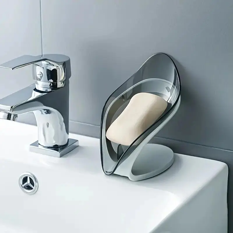 1pc Bar Of Soap Dish Holder Case Box Container Dispenser For Kitchen Bathroom Sink Bathtub With Self Draining Suction Cup