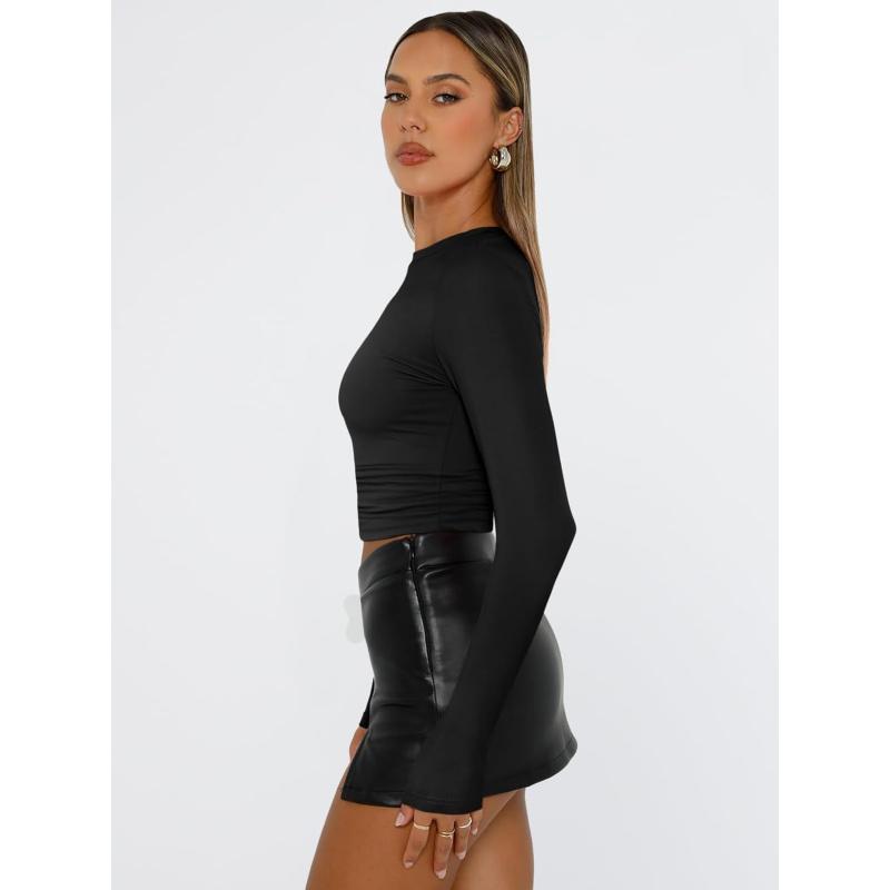Womens Long Sleeve T Shirts Fall Fashion 2026 Basic Crop Tops Going Out Outfits Y2k Clothes new arrival fashion vacation beach outfit loose fit overall Womens Long Sleeve T Shirts Fall Fashion 2026 Basic Crop Tops Going Out Outfits Y2k Clothes new arrival fashion vacation beach outfit loose fit overall