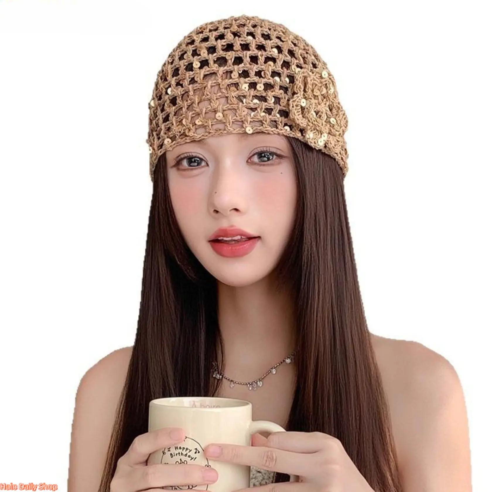 Bohemian Sun Hat  Women, Hand-Woven Hollow Cotton Summer Headwear  Adults with Adjustable Strap, Breathable Outdoor Hat, Crochet Flowers, Hand-Woven Crochet