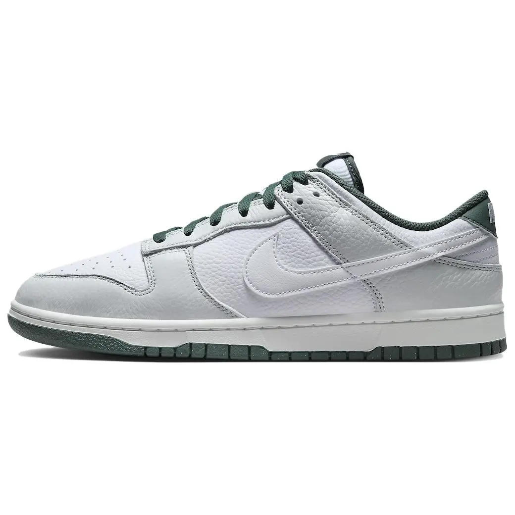 Nike Dunk Low Top Sneakers for Men – Non-Slip White Gray Green Verifiable, with credentials and supporting global authentication