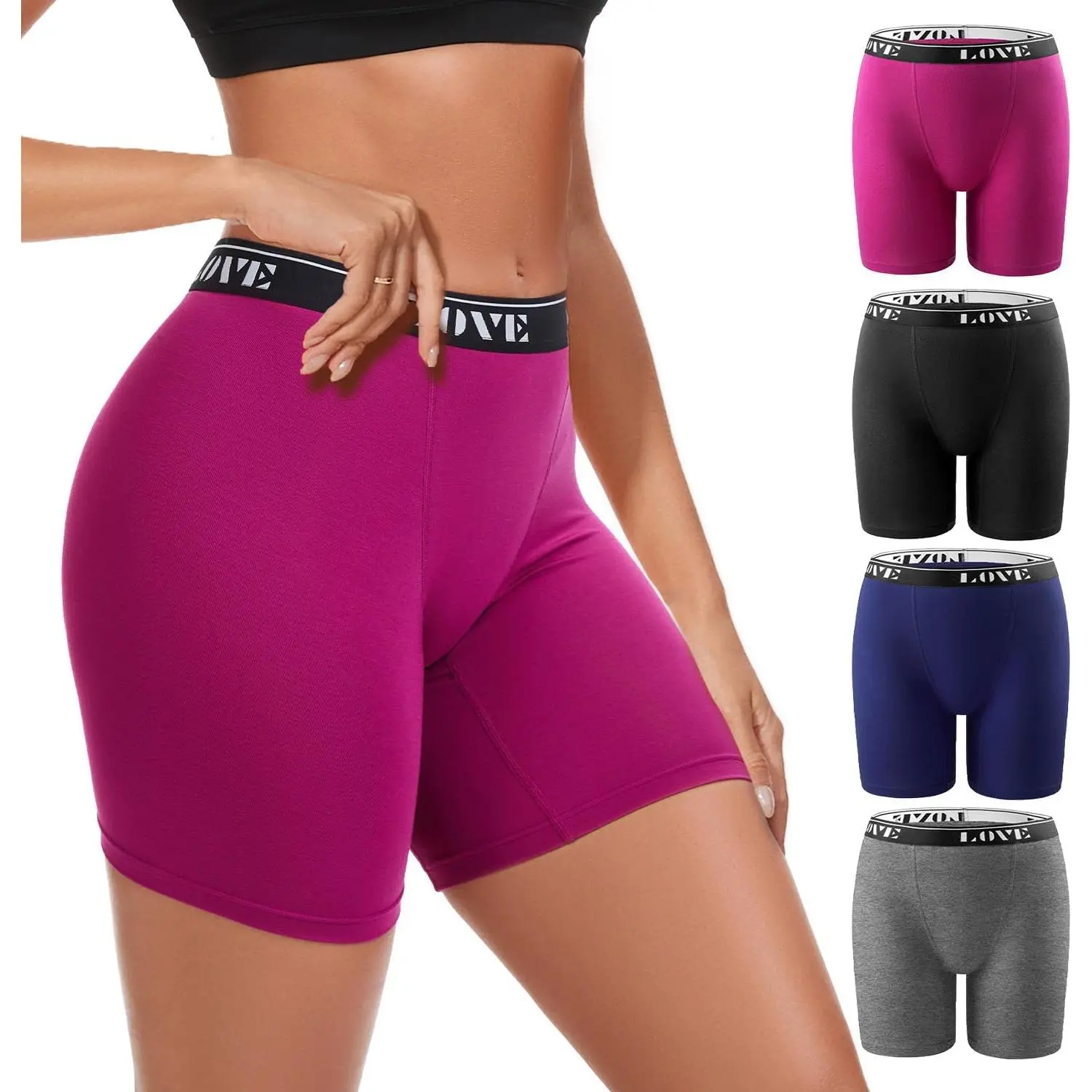 Womens Boxer Briefs High Waisted Modal Boy Shorts Underwear
