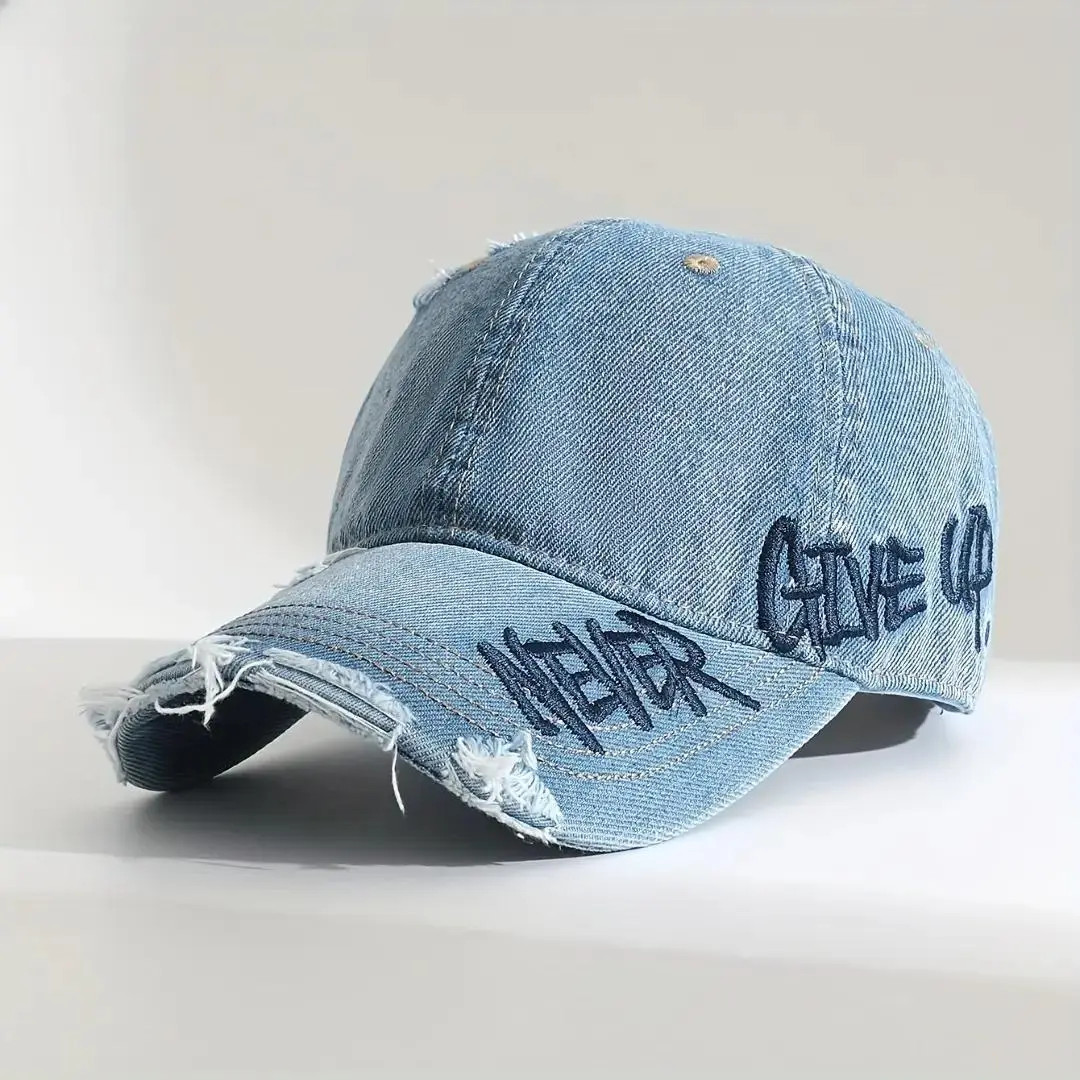 Vintage Washed Trucker Hat For Women And Men, Embroidered Distressed Baseball Cap With Adjustable Strap And Wide Brim, Y2K Retro Streetwear Sun Hat For Travel, Hiking, Camping And Everyday Outfit Styling