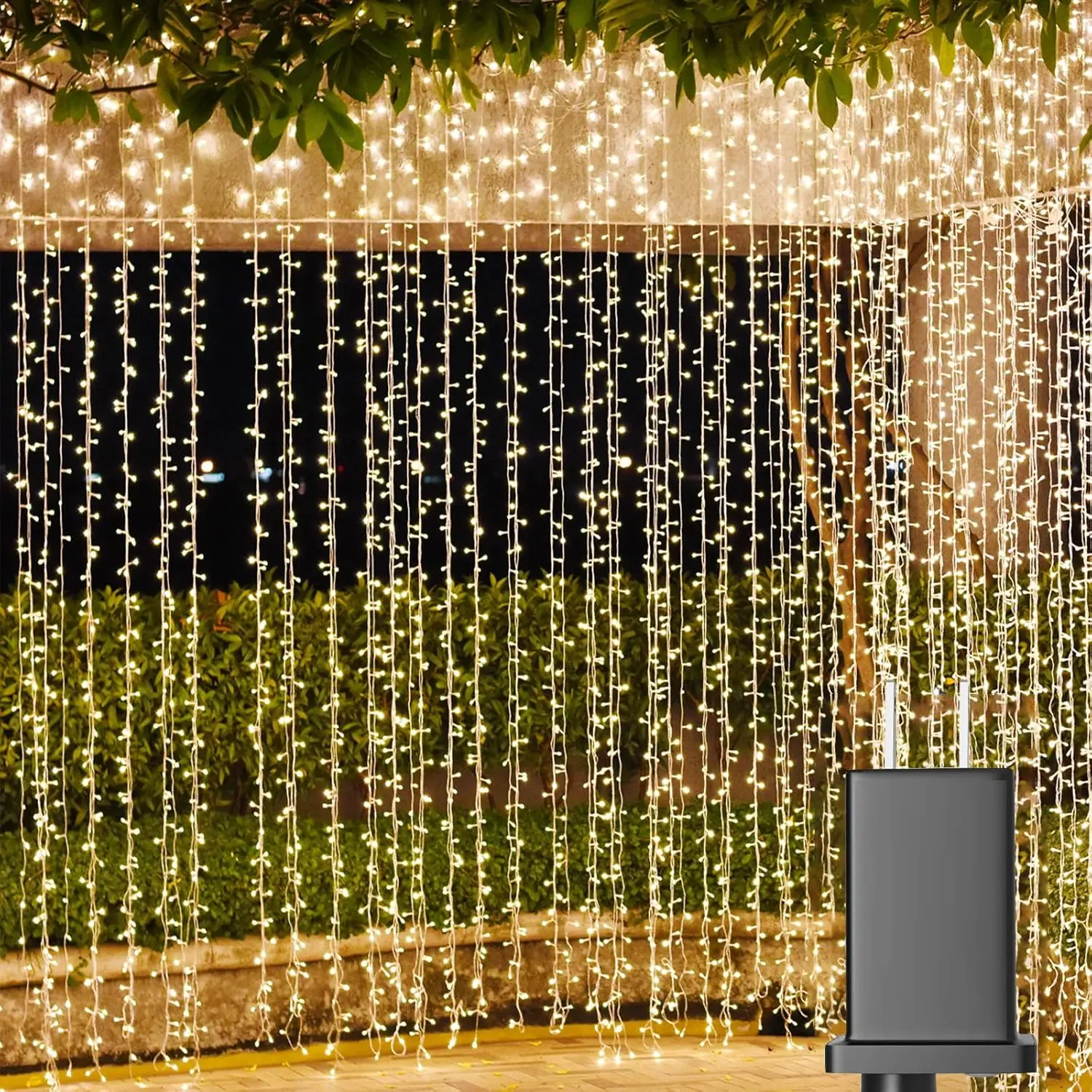LED Curtain Lights Outdoor 12ft x10ft, 360 LED Plug in Hanging String Lights Indoor Bedroom, Twinkle Light Backdrop for Outside Wedding Decor, Warm White (Not Connectable)fidget toys