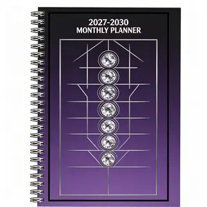 2027-2030 Monthly Planner/Calendar - January 2027 to December 2030, 4-Year Monthly Planner, Gothic Style Purple-Black Gradient Themed Cover Notebook, Annual and Daily Calendar Planning, Monthly Tabs, 48-Month Calendar, 5.5 x 8.3 Inch Thick Paper, Elastic