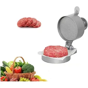 Professional Hamburger Press Patty Maker,Burger Press Adjustable,from 1/4Lb to 3/4Lb, Easy Removal, Single, Non-Stick Heavy-Duty cast , for Grilling and Cooking