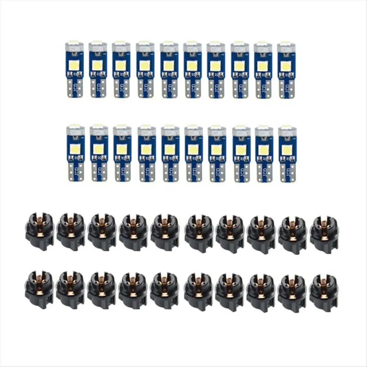 20pcs Car Instrument Cluster Lights LED Bulbs with 20pcs Base, Waterproof High Bright 2SMD LED for Car Speedometer Tachometer Fuel Temp Gauge Dash Panel Lamp, Car Decorative Light, Car Light Set