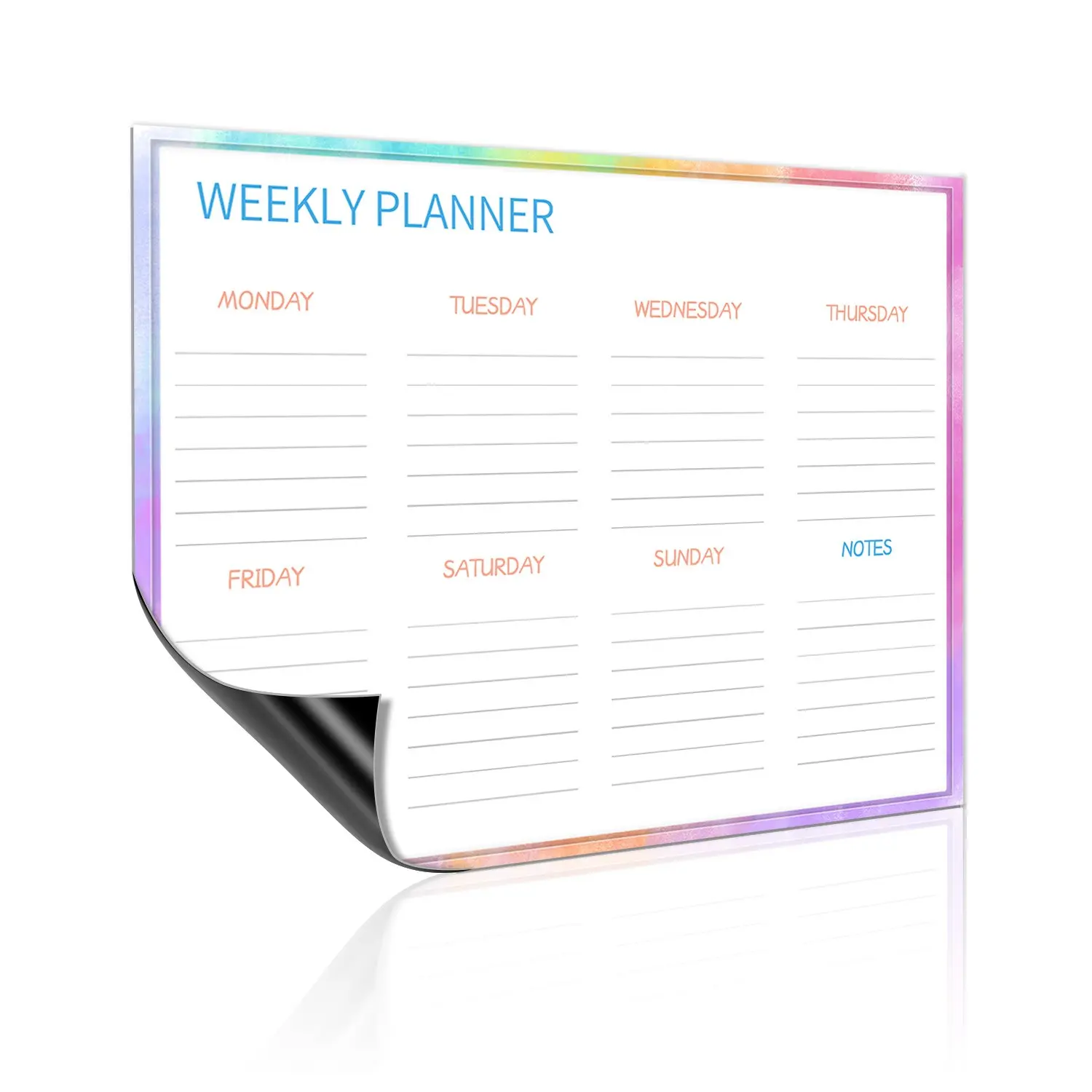 Magnetic Refrigerator Calendar, Weekly Planner Whiteboard, Travel Schedule Board, Erasable, Magnetic Adhesive, No Tools Needed, Kitchen Reminder Sticker, Dry Erase Calendar For Fridge