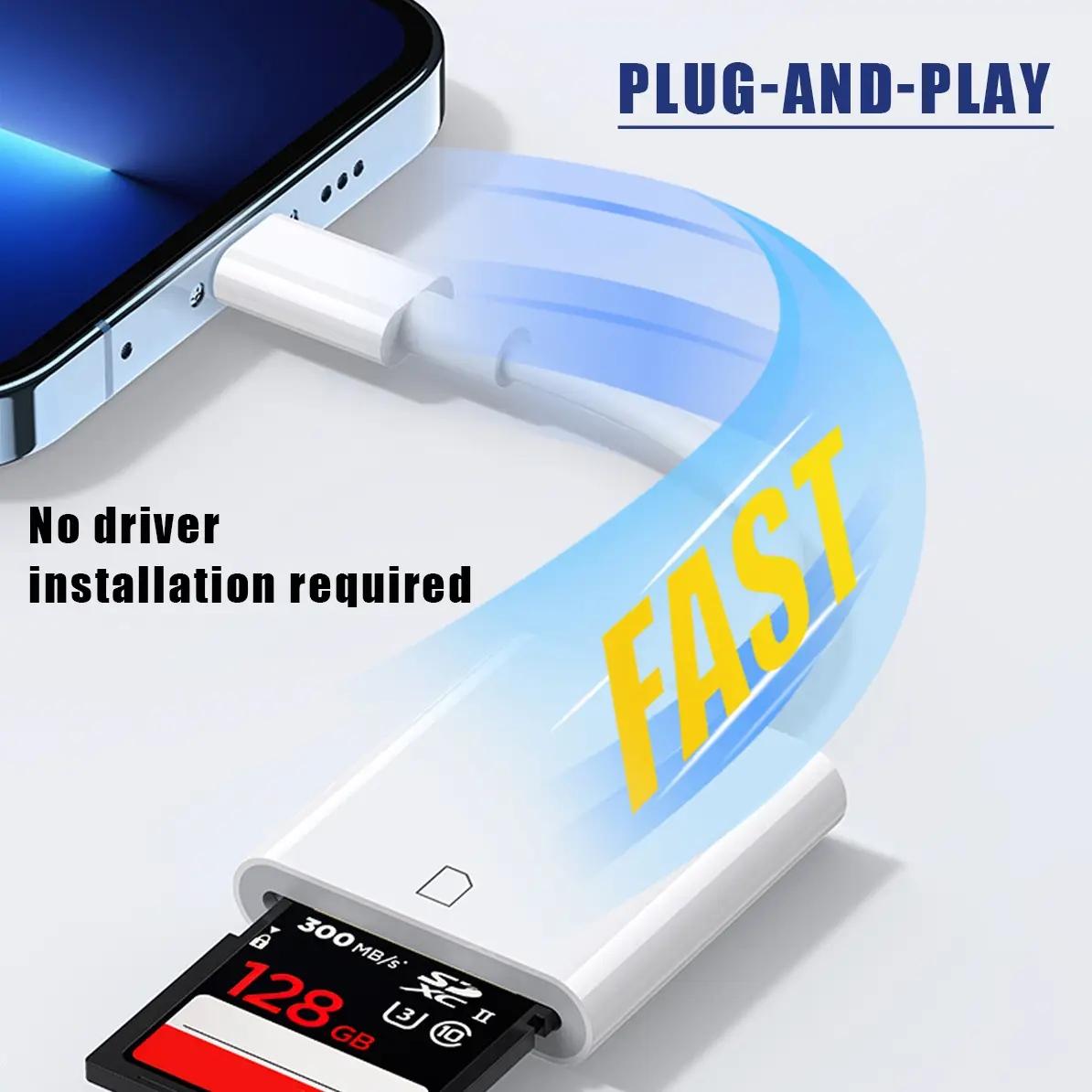 Type-C Phone Storage Card Reader Adapter, USB C SD Card Reader Support Camera Viewer, Plug-And-Play Essential for Photographers