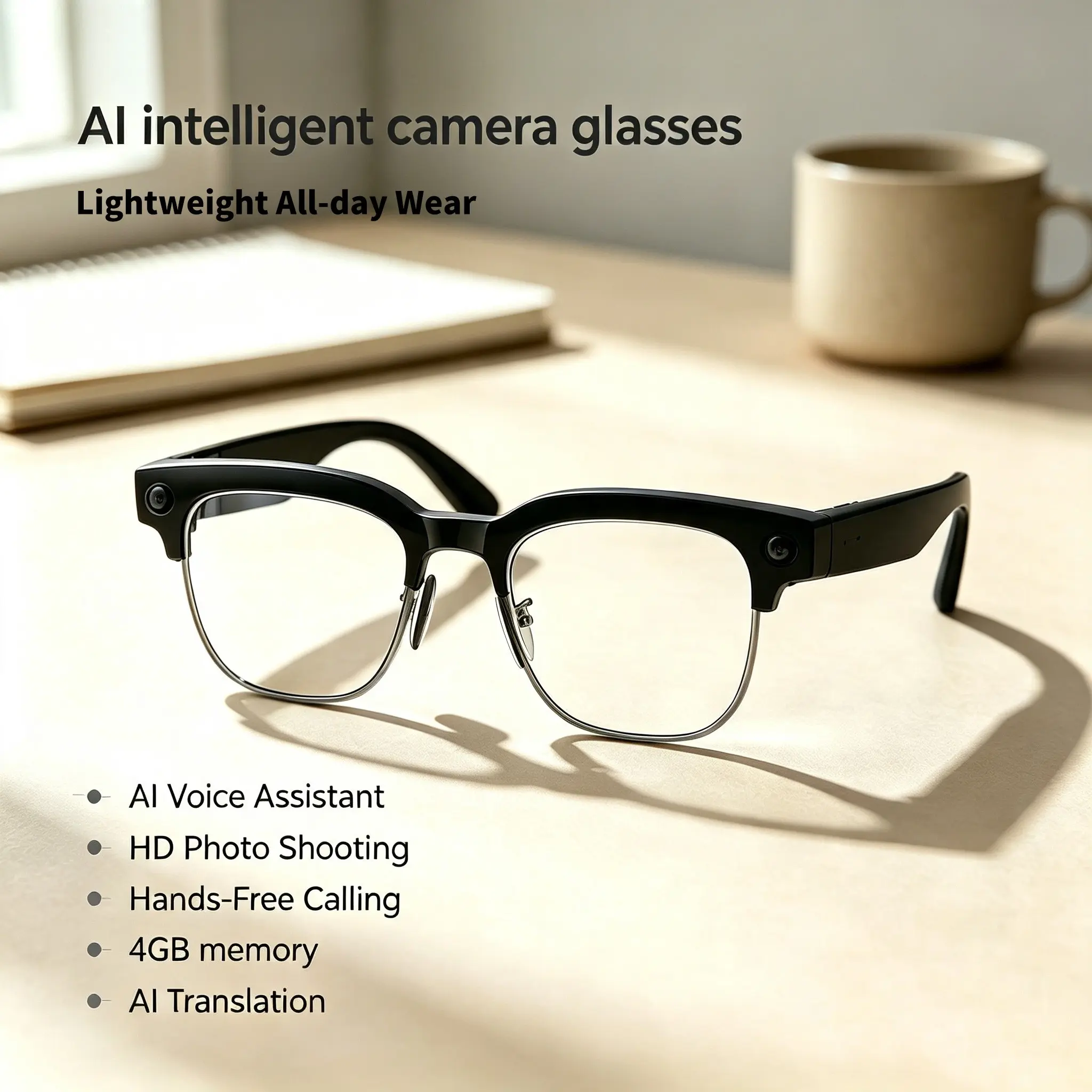 New W630t Smart Glasses, Gradient Color Sunglasses with HD Camera, Bluetooth-compatible V5.3, 290mah Battery, Dual Mic Noise Reduction, Ai Translation
