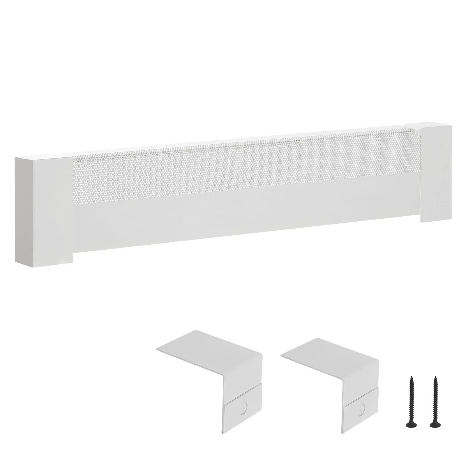 3 Ft Baseboard Heater Covers Basic Series Standard For Bedroom White, Durable Easy Install Ventilated Decorative Shield, Dust-Resistant Protective Cover For Home Heating System, Residential Use, Classic White Finish