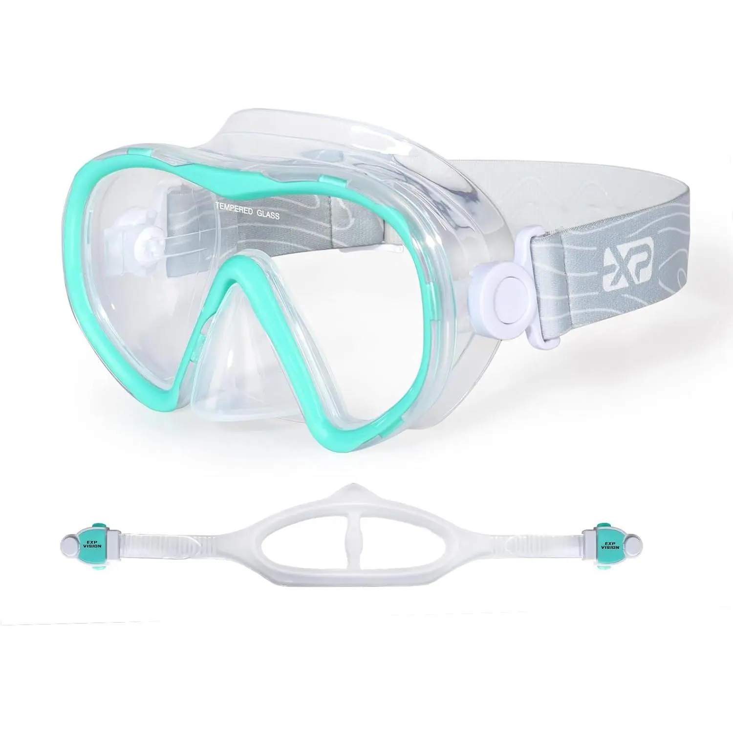 Scuba Diving Mask for Adults - Anti-Fog Swim Mask Wide View Swimming Goggles with Nose Cover Professional Snorkeling Goggles Gear Tempered Glass Lens with Fabric Strap for Men Women