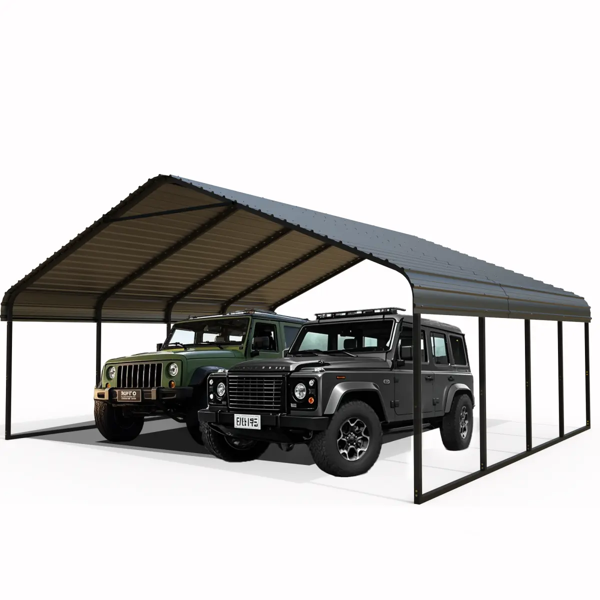 AobtkelHeavy Duty Carport 20 x 20 Shelter - Perfect Solution for Vehicles, Boats & Equipment - Durable, All-Weather, Quick Assembly - Spacious, Secure, Reinforced - Gray/White
