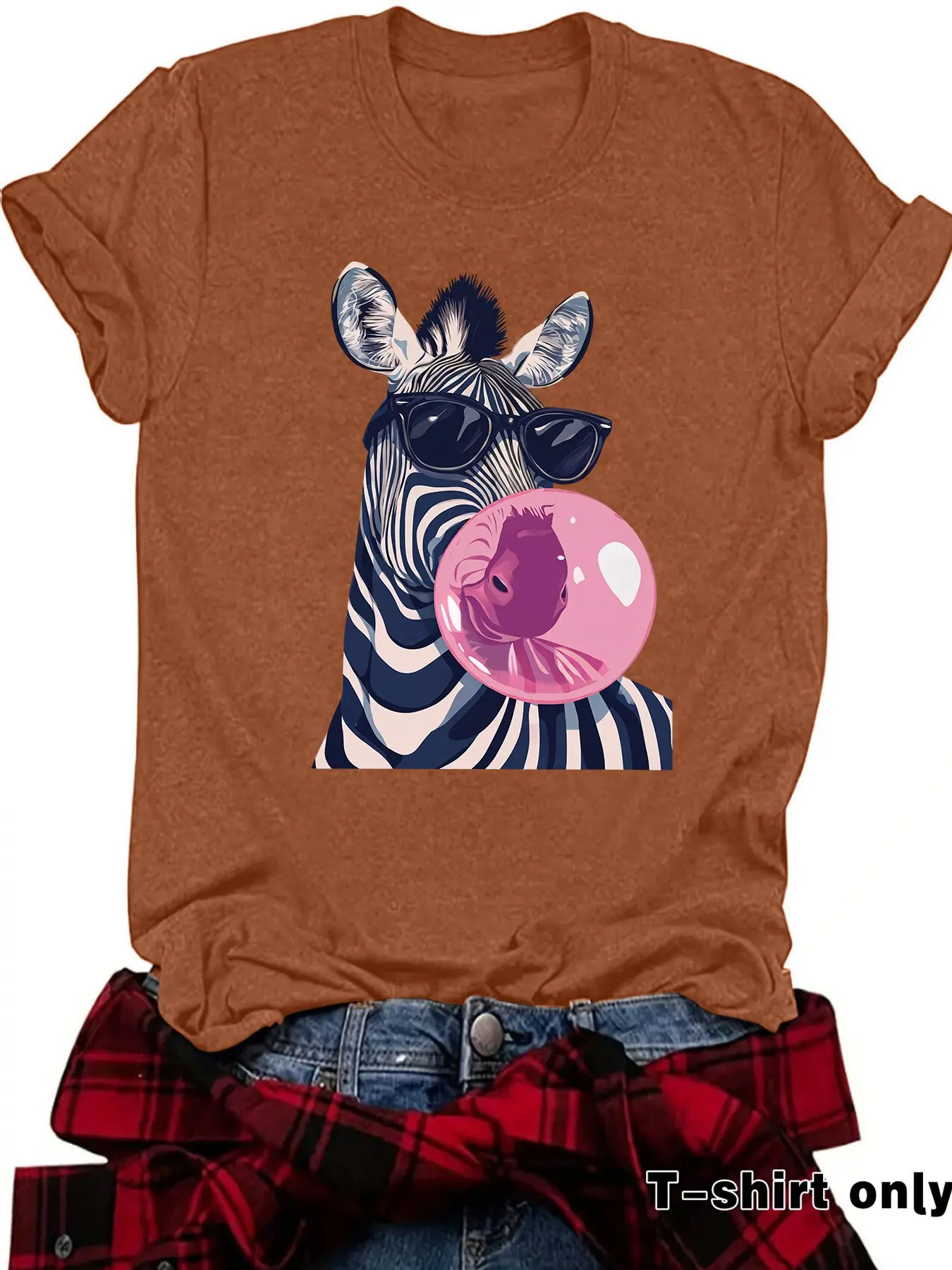 Women's Zebra Print T-Shirt, Short Sleeve Round Neck, Breathable and Comfortable, Fitted Style, S-Xxl Sizes, Casual Summer Chic Top, Casual Everyday Tee