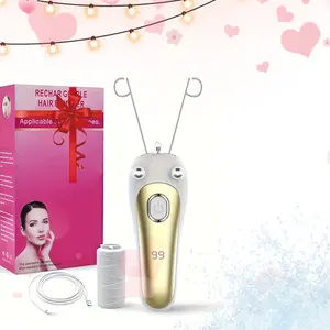 New Multi-Purpose High-End Women's Electric Threaded Hair Removal Shaver, USB Rechargeable, LED Light, Multi-Function Beauty Hair Remover, Threaded Hair Removal & Trimmer, Perfect Holiday Gift for Girlfriend