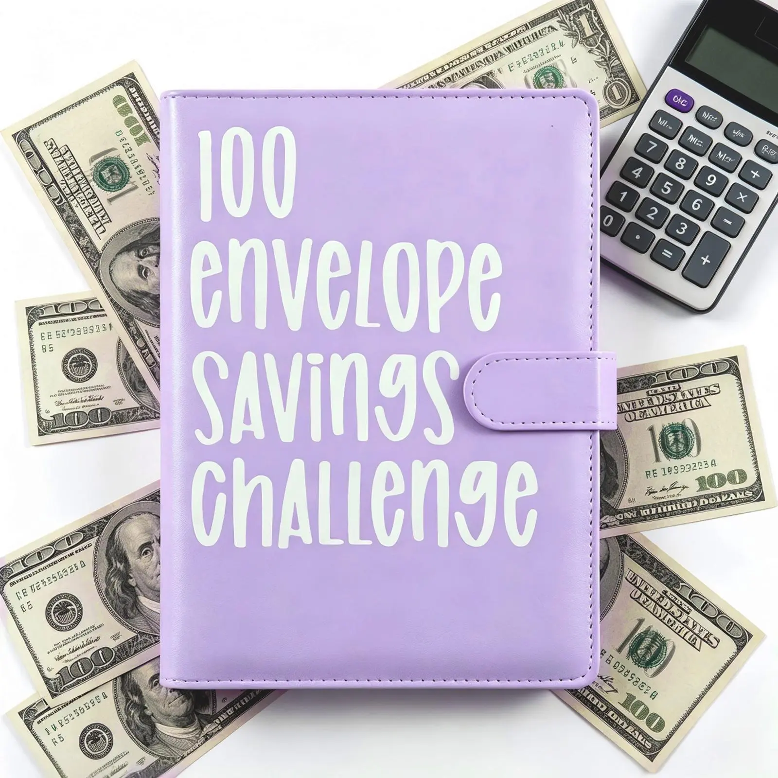A5 Budget Binder Book with 100 Envelope Savings Tracker, Numbered Cash Envelopes for 100-Days $5,050 Saving Challenge, Pink Office Stationery Financial Organizer
