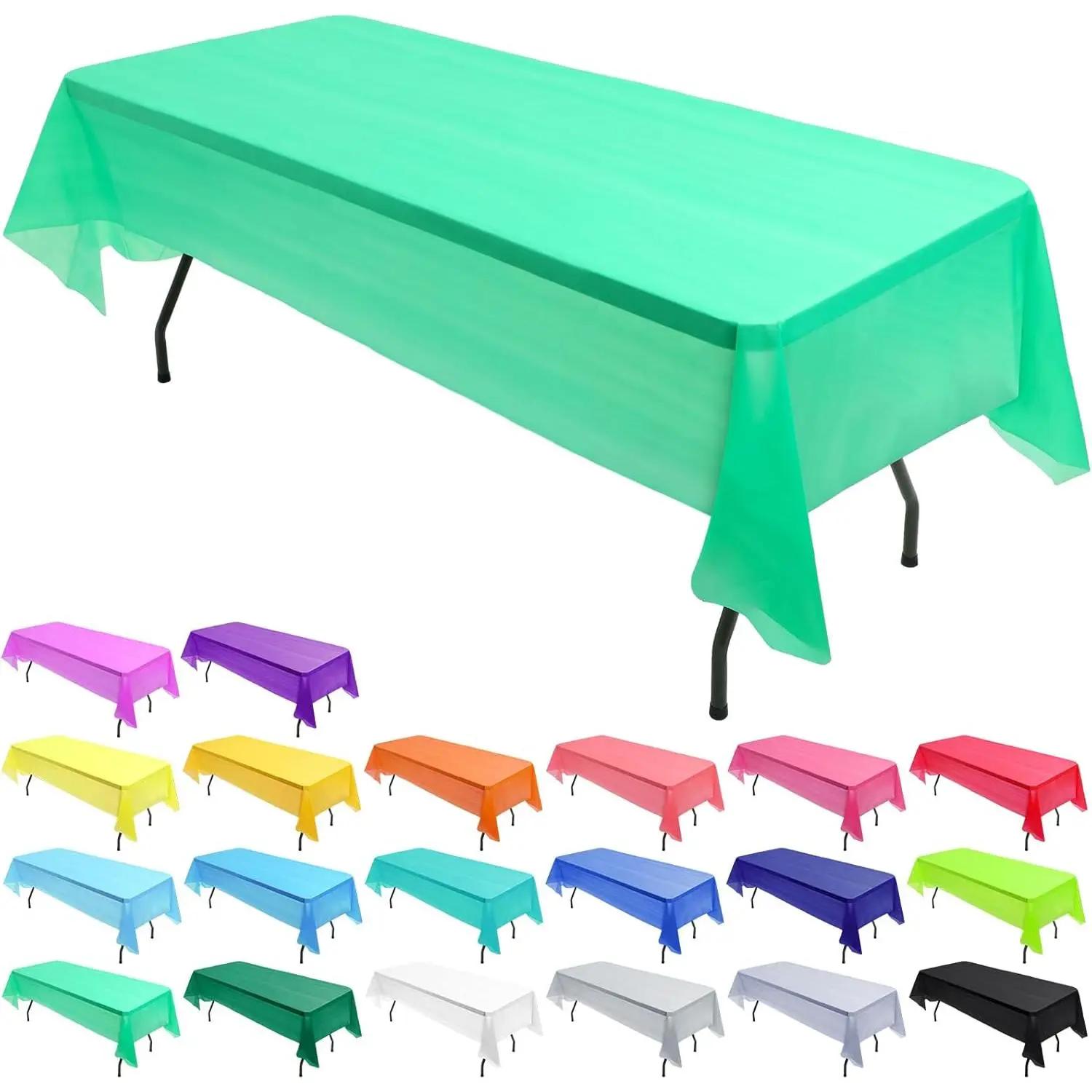 40 Pcs Disposable Plastic Tablecloth Bulk 54 x 108 Inch Assorted Color Tablecloth Rectangle Plastic Table Cover Decorative Disposable Table Cloths for Theme Party Birthday Wedding, 20 Colors